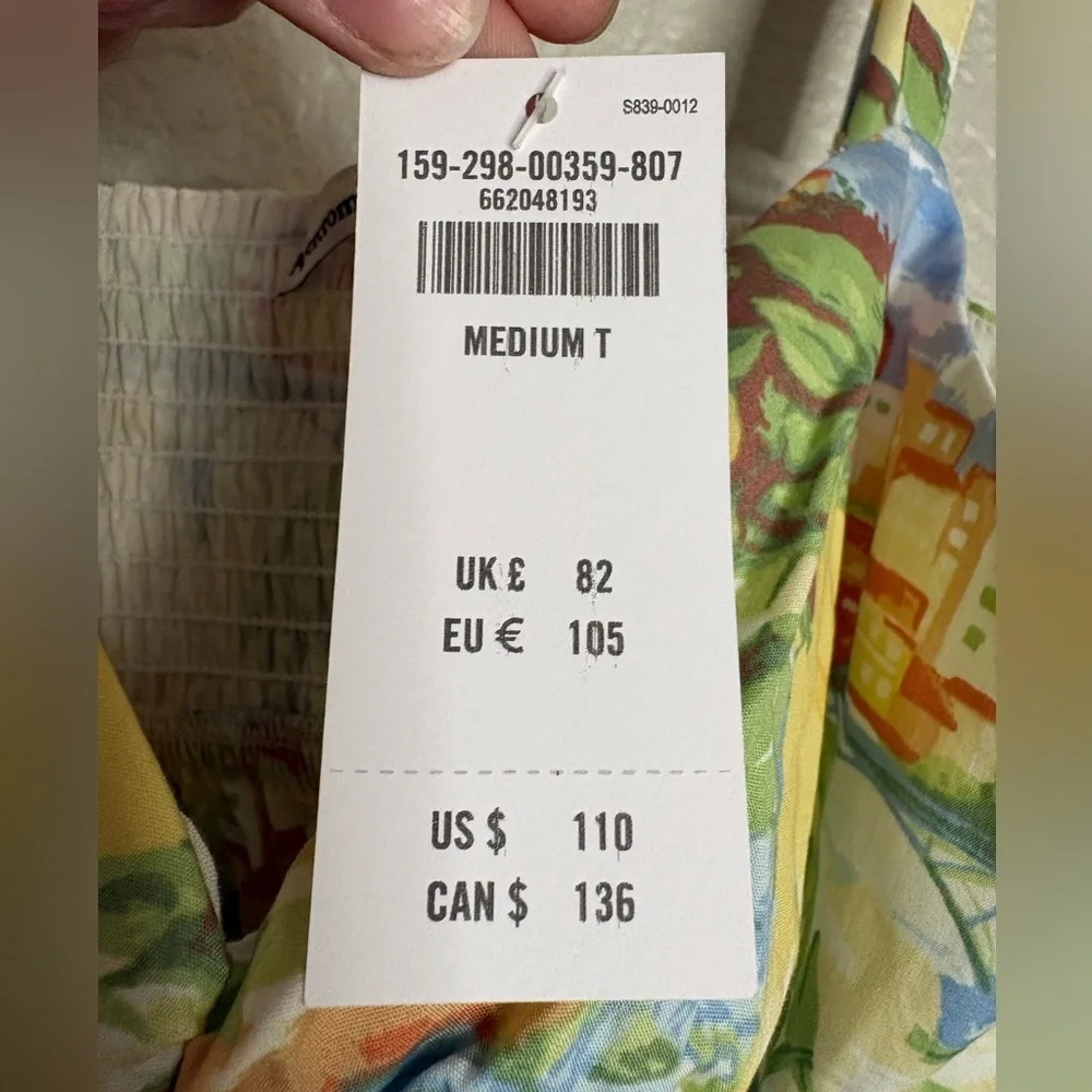 Abercrombie and Fitch Sweetheart Babydoll Maxi Dress Beach Lemon Print NWT